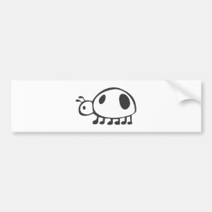 Young Ladybug in Black and White Sketch Bumper Sticker