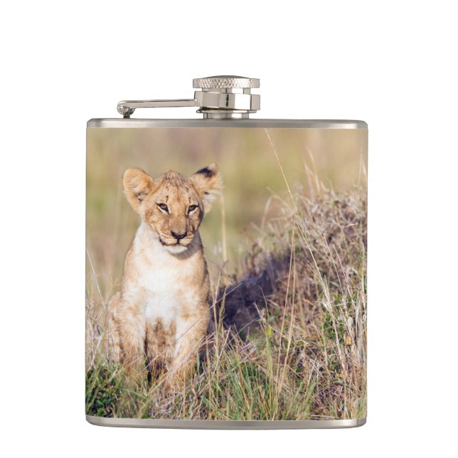 Young lion hip flask (Front)