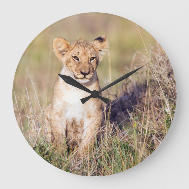 Young lion large clock (Front)