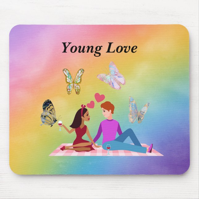 Young Love Mouse Pad with Couple (Front)