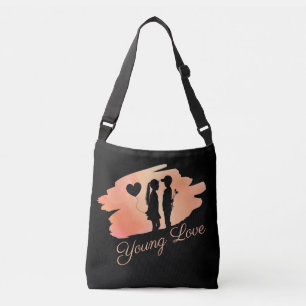 Young Love Valentine's Couple Silhouette Crossbody Bag