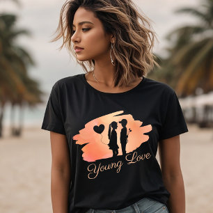 Young Love Valentine's Couple Silhouette T-Shirt