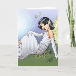 Young Magical Elf Fairy by Al Rio Holiday Card