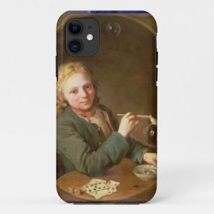 Young Man Blowing Bubbles from a Clay Pipe, 1766 iPhone 11 Case