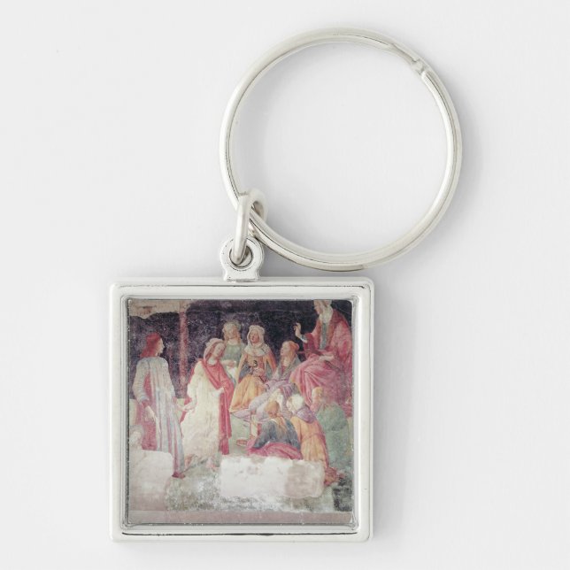 Young Man Greeted by Seven Liberal Arts Key Ring (Front)