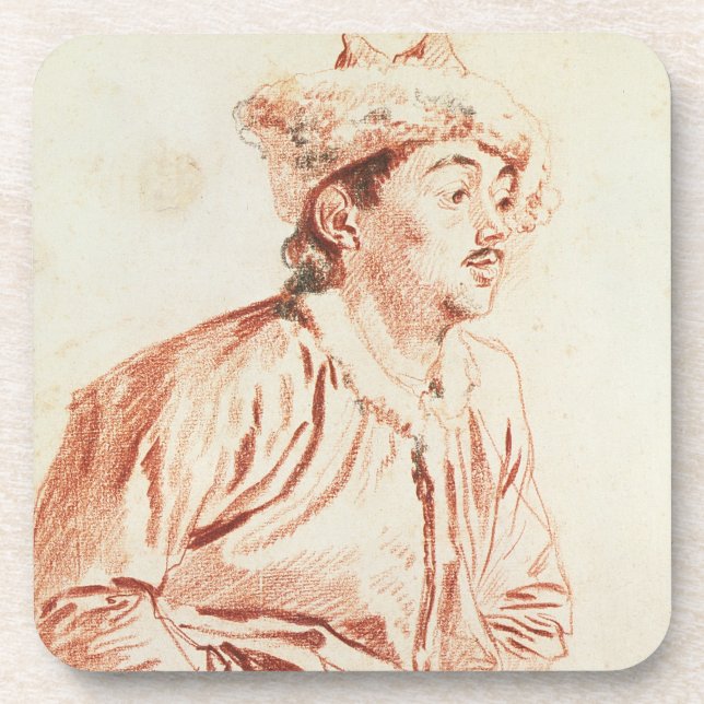 Young Man in Oriental Costume (drawing) Coaster (Front)