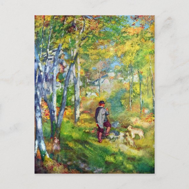 Young man in the forest of Fontainebleau by Renoir Postcard (Front)