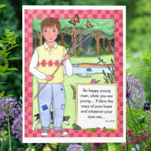 Young Man Inspirational Postcard