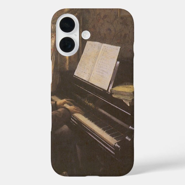Young Man Playing the Piano by Gustave Caillebotte Case-Mate iPhone Case (Back)