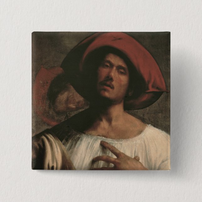 Young Man Singing 15 Cm Square Badge (Front)