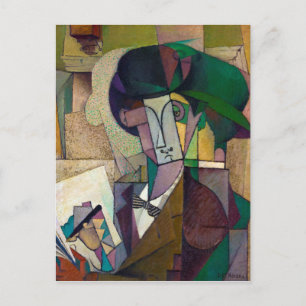 Young Man with a Fountain Pen by Diego Rivera 1914 Postcard