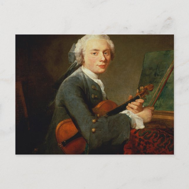 Young Man with a Violin Postcard (Front)