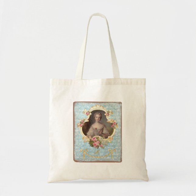 Young Marie Antoinette with Pink Roses Tote Bag (Front)