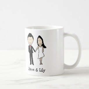 Young married couple- custom cartoon mug