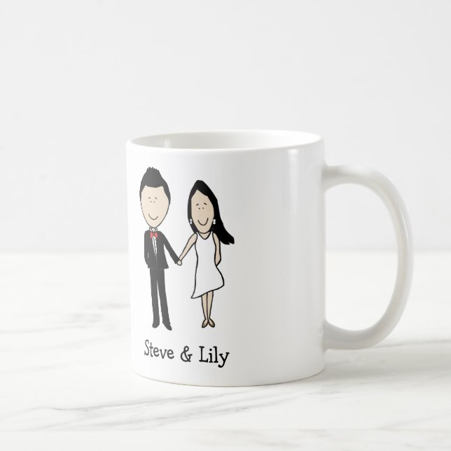 Young married couple- custom cartoon mug (Right)