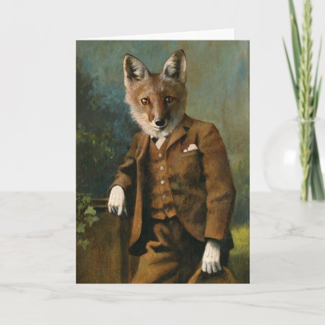 Young Master Fox Greetings Card (Front)