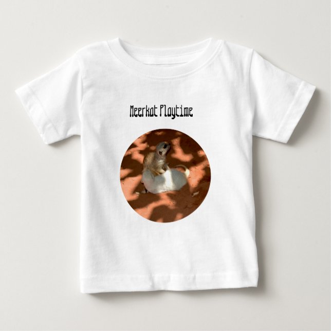 Young Meerkat Siblings Playing, Baby Tshirt (Front)