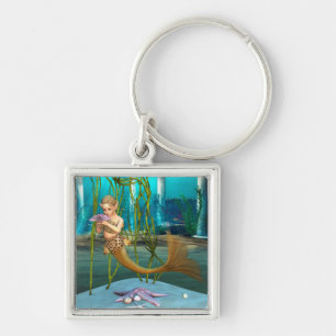 Young Mermaid Underwater Fantasy for Kids Key Ring