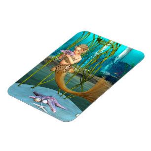 Young Mermaid Underwater Fantasy for Kids Magnet