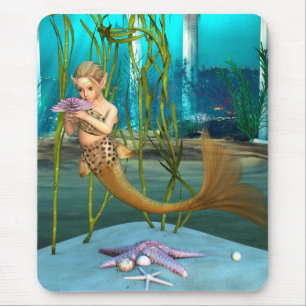 Young Mermaid Underwater Fantasy for Kids Mouse Pad