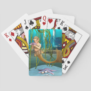 Young Mermaid Underwater Fantasy for Kids Playing Cards