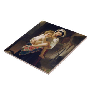 Young Mother Gazing At Her Child Ceramic Tile