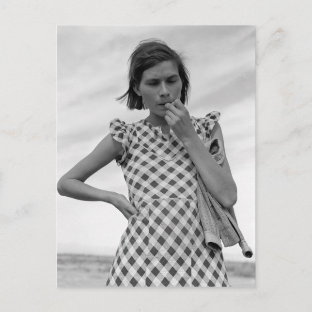 Young Mother in California 1937 Postcard (Front)