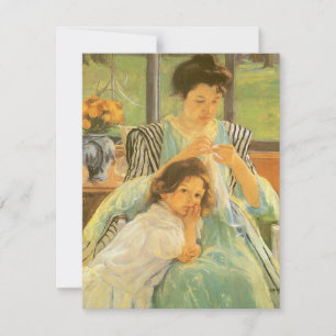 Young Mother Sewing by Mary Cassatt, Vintage Art