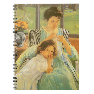 Young Mother Sewing by Mary Cassatt, Vintage Art Notebook