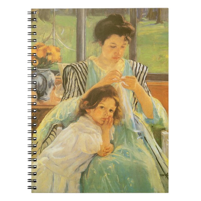Young Mother Sewing by Mary Cassatt, Vintage Art Notebook (Front)