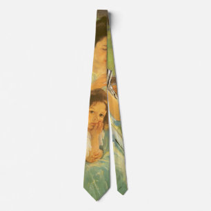Young Mother Sewing by Mary Cassatt, Vintage Art Tie