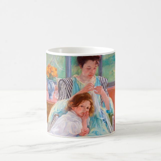 Young Mother Sewing, Mary Cassatt Coffee Mug (Center)