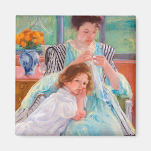 Young Mother Sewing, Mary Cassatt Magnet