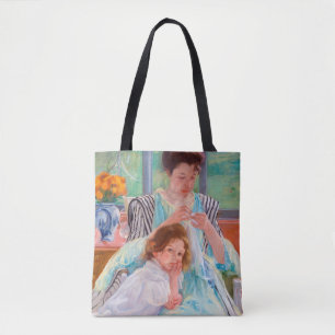 Young Mother Sewing, Mary Cassatt Tote Bag