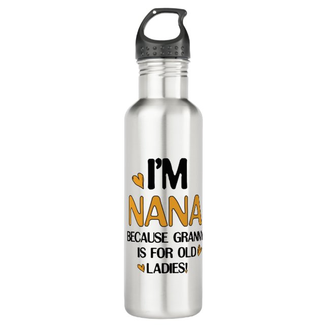 Young Nana Graphic Nana Clipart Design Grandma Art 710 Ml Water Bottle (Front)