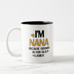 Young Nana Graphic Nana Clipart Design Grandma Art Two-Tone Coffee Mug