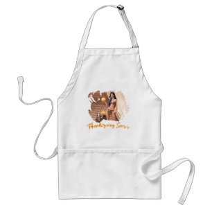 Young Native American Posing on Wood Wall Standard Apron