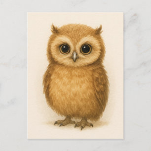 Young Owl Baby Wild Animals Postcard