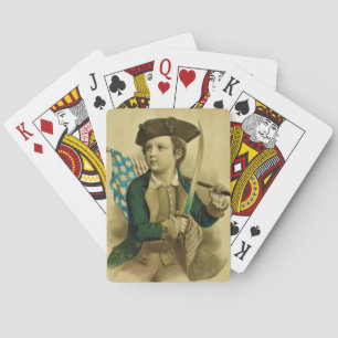 Young Patriot w/Flag and Sabre Playing Cards