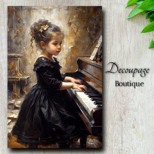 Young Pianist Decoupage Tissue Paper