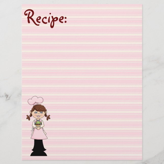 Young Pink Cook Recipe Paper (Front)