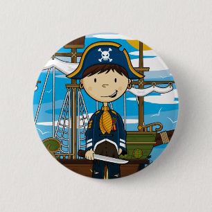 Young Pirate Captain Button Badge