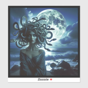 Young Pretty Medusa by the Moon & Ocean