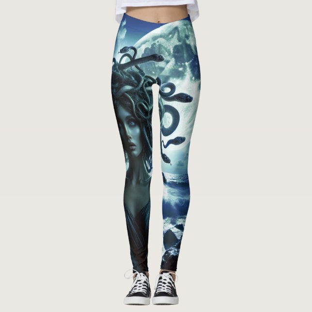 Young Pretty Medusa by the Moon & Ocean Leggings (Front)