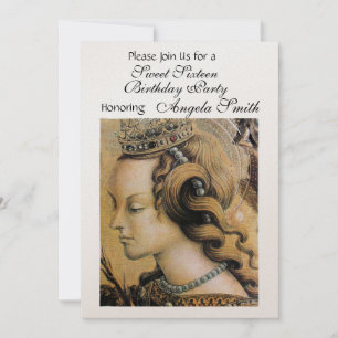 YOUNG PRINCESS SWEET 16  PARTY Gold Metallic Invitation