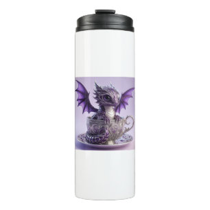 Young Purple & White Fairmont Dragon In A Tea Cup