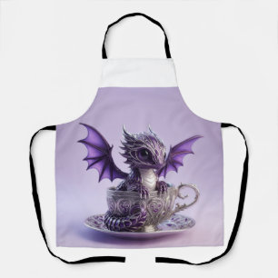 Young Purple & White Fairmont Dragon In A Tea Cup Apron