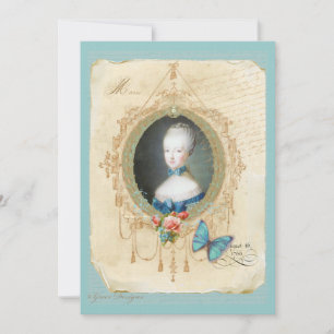 Young Queen Marie Antoinette Butterfly Print Card