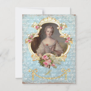 Young Queen Marie Antoinette Pink Roses Invitation