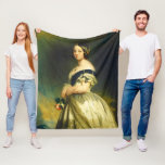 Young Queen Victoria Portrait Fleece Blanket<br><div class="desc">Vintage portrait of Princess Victoria in oil painting.
Victoria was Queen of the United Kingdom of Great Britain and Ireland from 20 June 1837 until her death in 1901. 
Known as the Victorian era,  her reign of 63 years and seven months was longer than any previous British monarch.</div>